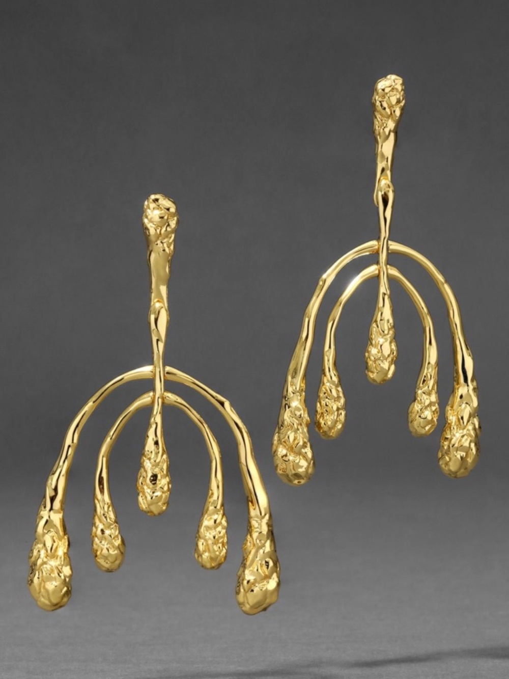 Alexis Bittar Brut Gold Mobile Earrings
